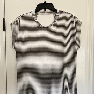 Open Back Striped T-Shirt Dress